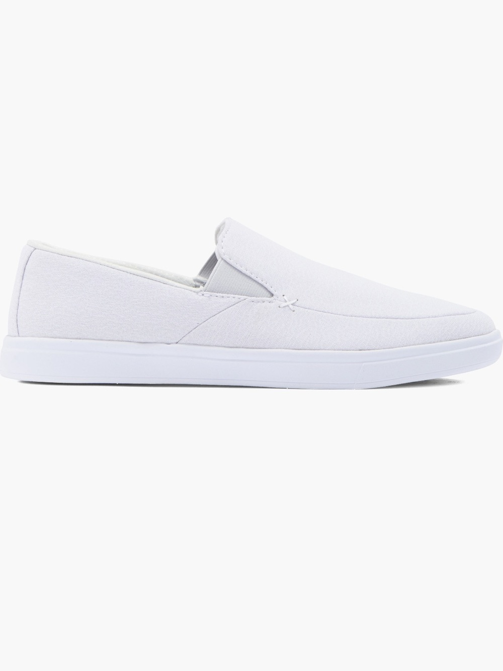 Travis Mathew White Slip-On Loafer with Blue Striped Insole - Picture 3 of 6